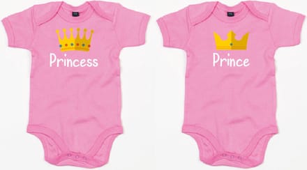 Rompertjes - Prince & Princess-Bubble Gum Pink-0-3 Maanden