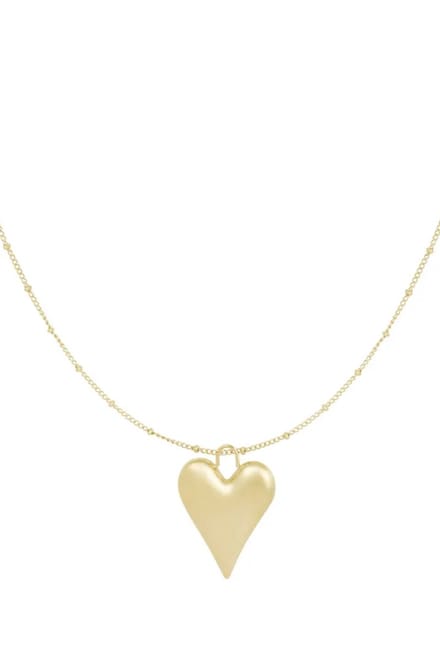 Yehwang - Ketting Statement Hart - Stainless Steel - Goudkleurig
