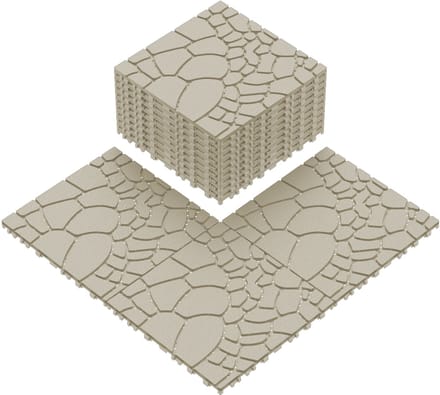 Interlocking Deck Tiles - 44 Stuks - 30x30 cm - Steenstructuur - Beige