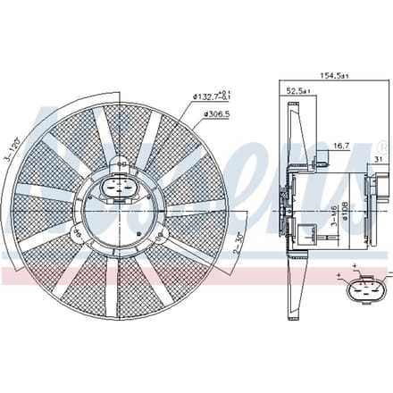 Koelventilatorwiel, motorkoeling NISSENS 85720