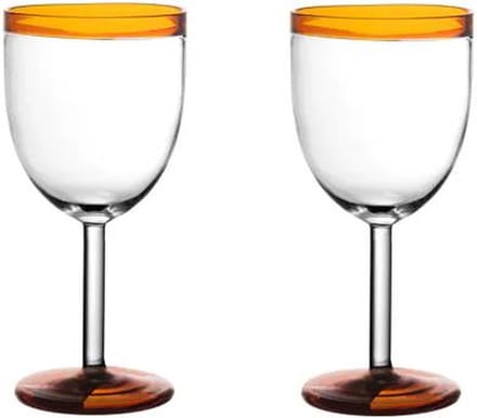 Pomax Tarifa wijnglas borosilicaatglas dia 8 x 17 cm Amber set van 2