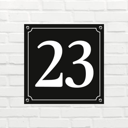 Huisnummerbord Mat zwart Deluxe - Nummer 23 - incl. bevestiging