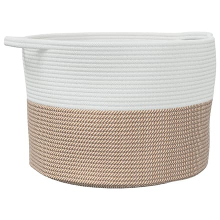 vidaXL - Wasmand - Ø - 55x36 - cm - katoen - bruin - en - wit