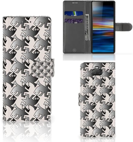 Book Case voor Sony Xperia 10 Telefoonhoesje met Pasjes Salamander Grey