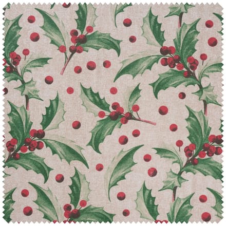 Motiefstof in linnenlook "Ilex"