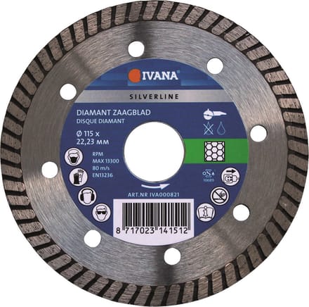 Ivana Diamantzaag Tegels Silverline - Ã˜125x22.23mm