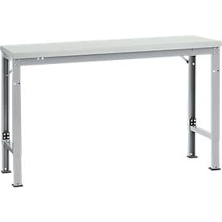 Manuflex AU7051.9006 Werk achtergrond tafel universele speciale met melamine schijf, bxdxh = 1500 x 800 x 722-1022 mm Aluminium-zilver