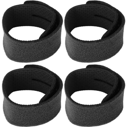 4 stuks Herbruikbare Hengelband Sterke Flexibele Klittenband Hengelsportband Hengelriem Zwart zwart
