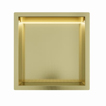 Mat goud RVS Inbouwnis 30x30x7cm met RGB verlichting
