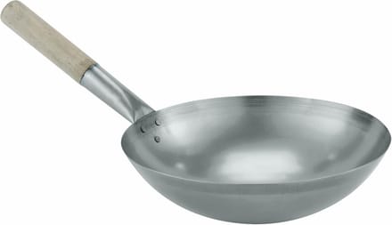 Roestvrij stalen wok, 36 cm, zilver