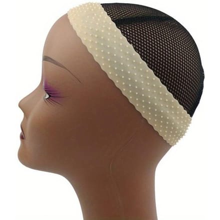 Verstelbare Neopreen Pruikband met Siliconen Grip, Niet-Textiele Haarinweefmethode, Geschikt voor Normale Haartypes, Veilige Pruik Hoofdband Fix beige