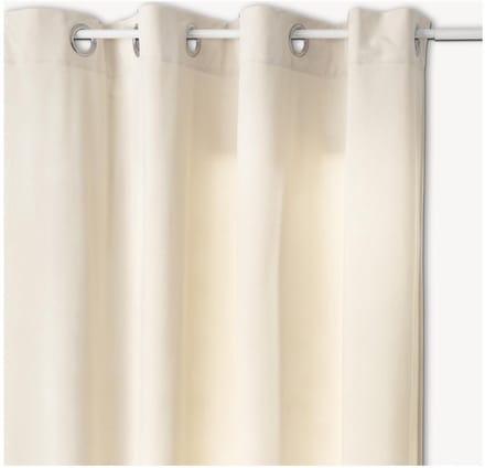 Atmosphera gordijn lilou - L260 x B140 cm - ivoor wit - polyester - met ringen