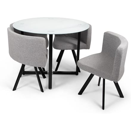 Milton & Oldbrook Eetkamerset 5-delig Sofia - Eettafel Met 4 Stoelen Marmer Wit