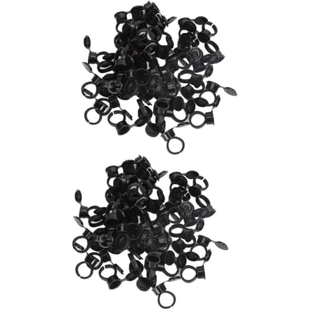 100 stuks Wegwerp Tattoo Inkt Ring Cup met Stofdeksel Microblading Pigment Ring Cup voor Wimper zwart