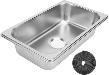 Ronde RVS Spoelbak voor Caravan en Boot - Compacte Inbouw Wastafel