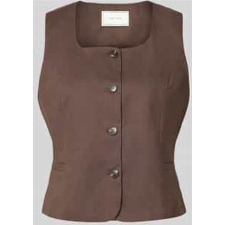 Bodywarmer van mix van katoen en linnen model 'Yula'
