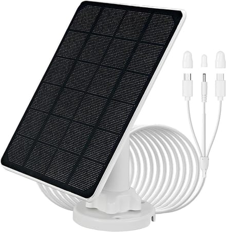 Zonnepaneel voor Camera - Solar Charger - Camera Opladen - IP65 Waterdicht - 3 meter kabel - Zwart