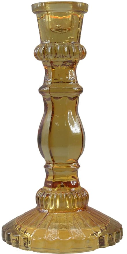 by Mooss - Kandelaar - Glas - Kaanch - Licht Amber - 23cm - Trendy