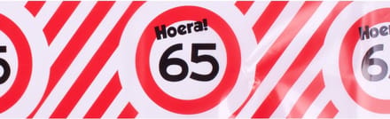 Afzetlint ''Hoera! 65'' - 65 jaar - 4 het moment! - 10 meter