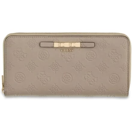 GUESS portemonnee Carmella SLG Large Zip Around Wallet Bone Logo crème