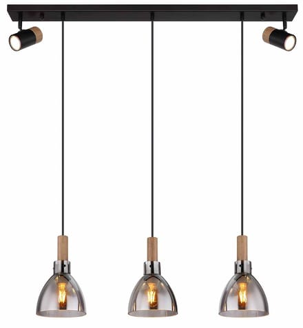 Globo - hanglamp - Mattea - zwart - metaal - grote eettafellamp - LED_E27 - 15550-3H