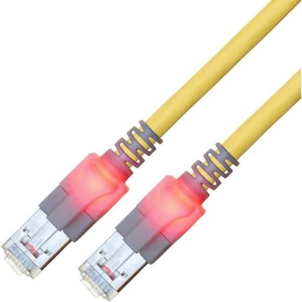 EasyLan S/FTP DualBoot LED Kabel Cat.6 (Class E), LSOH, geel, 3 m
