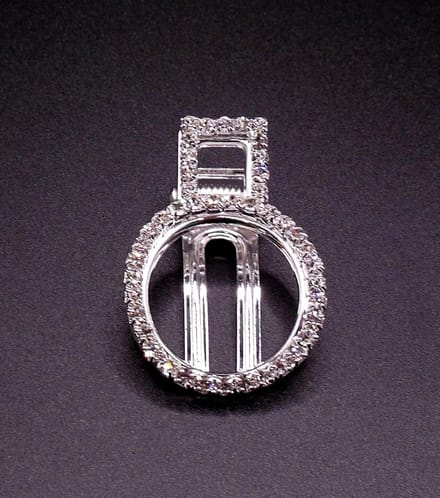 Duckklem rond zilverkleurig strass klein