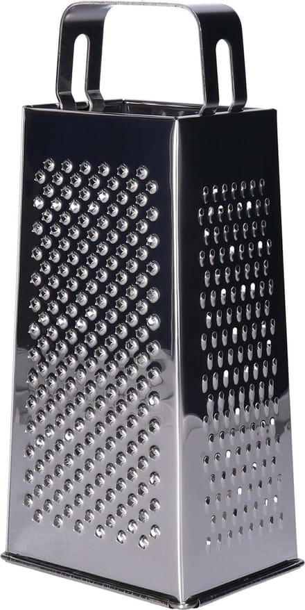 Alessandro Keuken rasp/kaasrasp - 23 cm - 4-zijdig - zilver - RVS - handrasp
