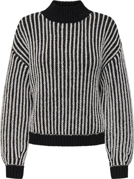 Jacqueline de Yong Trui Jdyally Life L/s Hn Struc Pullover 15328368 Black Dames Maat - S