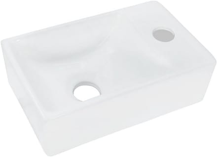 Mini Fontein 30x18.5cm Rechts Wit - Compacte Waterpartij voor Binnen en Buiten