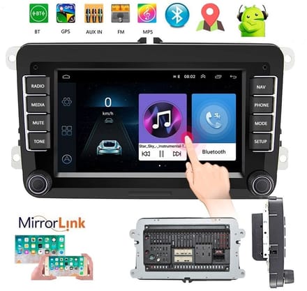 Autoradio geschikt voor Volkswagen Transporter & Multivan T6 | 2015 t/m 2019 | Android en Playstore | 2GB + 32GB | Denago | 2025 model | 2015 2016 2017 2018 2019 | Bluetooth & Wifi