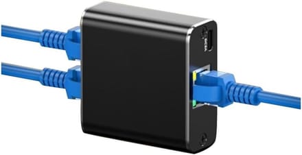 Ethernet Splitter - Netwerk Adapter - Internet Delen - Dubbele Poort - 10 x 5 x 20 cm - Zwart