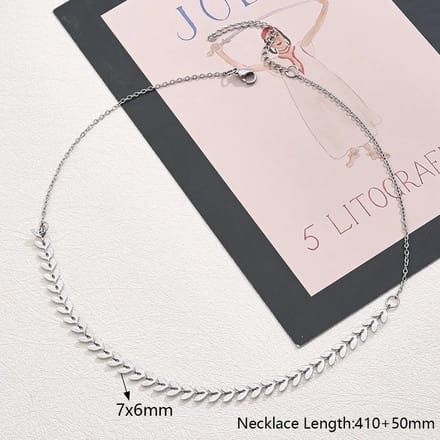 JewelGalerie - Ketting-Veertjes-Zilver