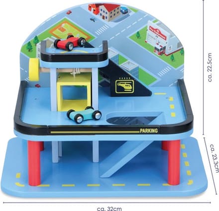 Marionette Houten Garage set - Speelgoed met 2 auto's - FSC Keurmerk