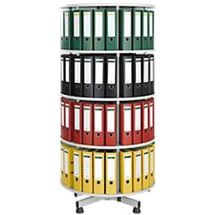 Draaibare ordnerzuil met 4 etages, zonder ordners, h 1660 mm