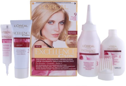 L'Oréal Paris Excellence Crème Zeer Lichtblond 9 - Permanente Haarkleuring - Rijk en levendig kleurresultaat - Haarverf