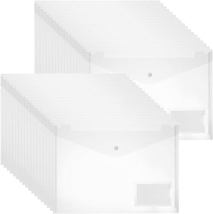 Transparante Documentenhoezen - Kunststof Mappen - Documenten Opbergen - Met Drukknop Sluiting - Formaat A4 - Transparant