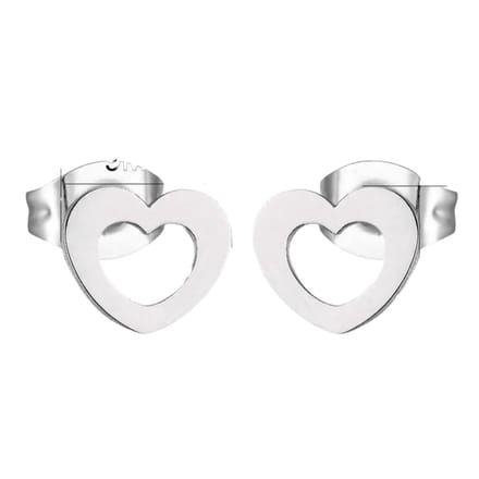 Rvs sieraden -Open Hartjes oorbellen - Zilverkleurig staal - Subtiel