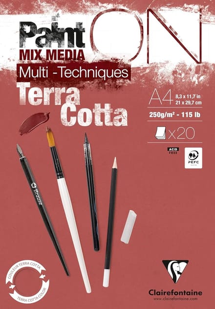PaintON TERRACOTTA Gelijmd Blok A4, 20 vellen