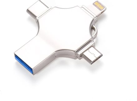 DrPhone 3-Drive – 512GB - USB Opslag- USB Stick - Externe Geheugen voor smartphones – tablets - Lightning - Android – USB-C – USB. 3.0