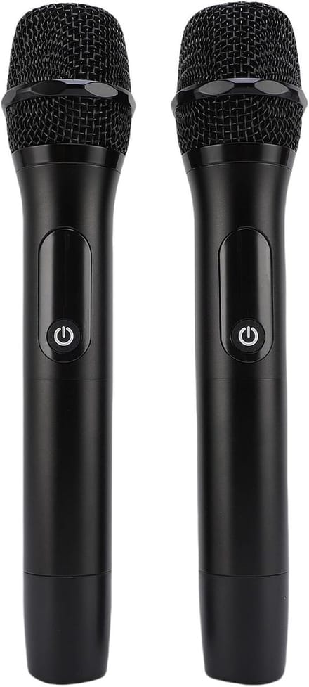 Draadloos Microfoonsysteem - Dynamische Microfoon - Karaoke Zang - Stabiele Transmissie - 30 Meter Bereik - Zilver