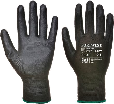 12 paar werkhandschoenen - A129 - PU Palmhandschoen [maat L]