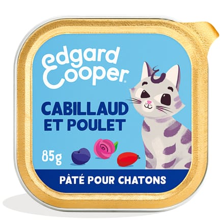 85g Edgard & Cooper Kitten Graanvrije Paté Kabeljauw, Kip - Paté voor katten