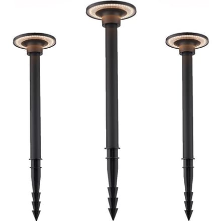 KS Verlichting Shuttle Tuinlamp LED Spike Zwart Set van 3