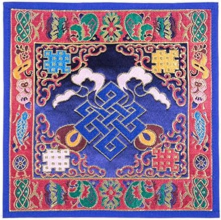 Klankschaal/altaarkleed oneindige knoop brokaat (±25x25 cm)