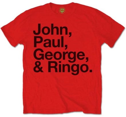 The Beatles - John, Paul, George & Ringo Heren T-shirt - M - Rood