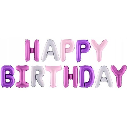 Partydeco - Folie Happy Birthday Pastel Pink