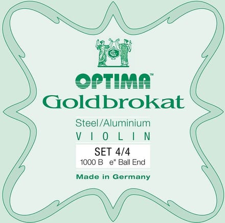 Optima 1000-44 string set for violin 4/4, steel & aluminum, with ball end E-1 string