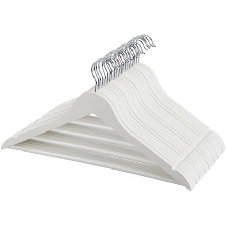 W5 Houten kledinghangers 20 stuks (wit)