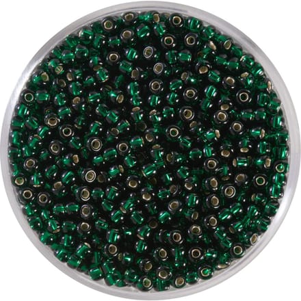 9660-634 Jap. Miyukirocailles - 2,2mm - silverlined emerald - 12 gram